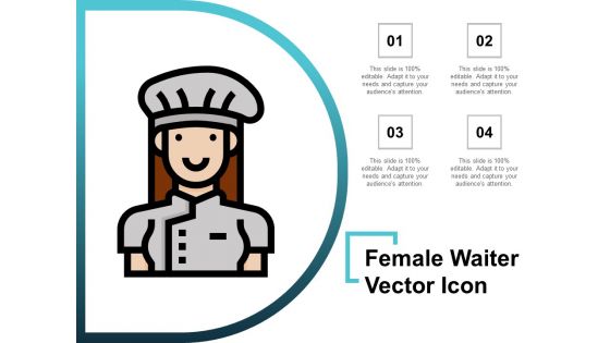 Female Waiter Vector Icon Ppt PowerPoint Presentation Ideas Brochure