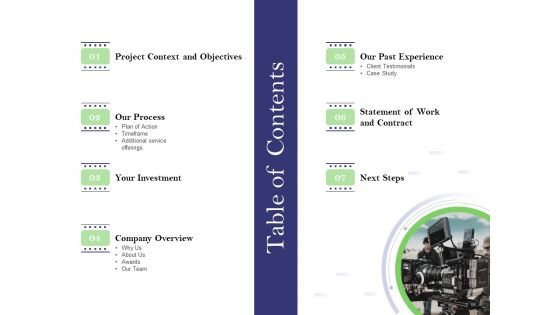 Film Branding Enrichment Table Of Contents Demonstration PDF