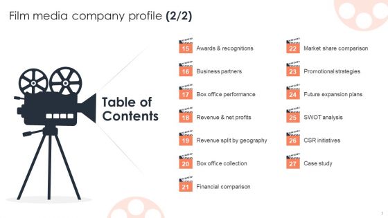 Film Media Company Profile Ppt PowerPoint Presentation Complete Deck With Slides