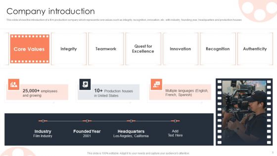 Film Media Company Profile Ppt PowerPoint Presentation Complete Deck With Slides