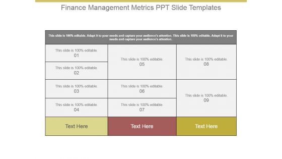 Finance Management Metrics Ppt Slide Templates