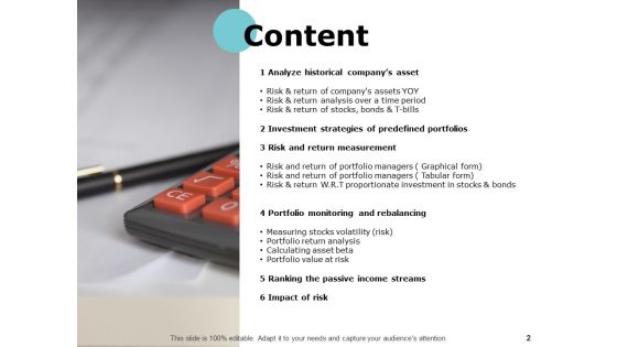 Finance Risk And Return Ppt PowerPoint Presentation Complete Deck With Slides
