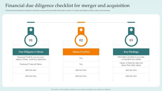 Financial Due Diligence Checklist For Merger And Acquisition Guide For Successful Merger Elements PDF Financial Due Diligence Checklist For Merger And Acquisition Guide For Successful Merger Elements PDF