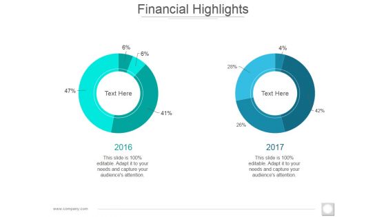 Financial Highlights Template 1 Ppt PowerPoint Presentation Summary Infographics