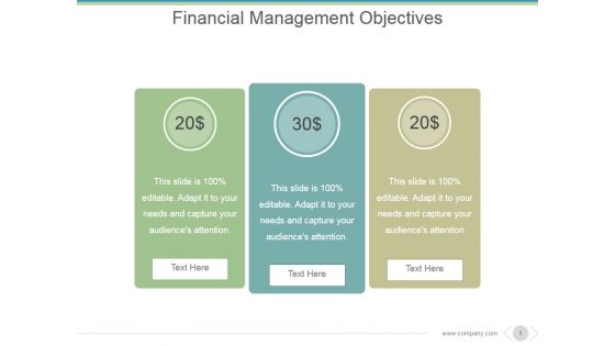 Financial Management Objectives Ppt PowerPoint Presentation Inspiration