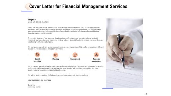 Financial Management Services Proposal Ppt PowerPoint Presentation Complete Deck With Slides