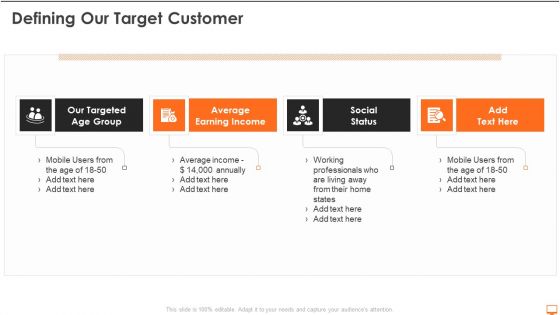 Financial Operational System Pitch Deck Defining Our Target Customer Ppt Inspiration Show PDF