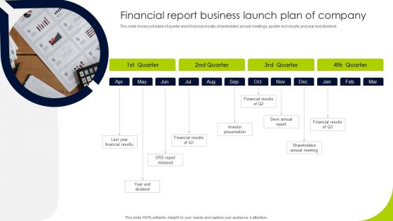 Financial Report Business Launch Plan Of Company Pictures PDF
