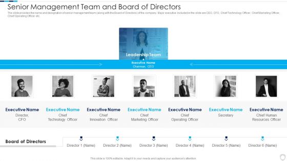 Financial Report Of An IT Firm Senior Management Team And Board Of Directors Structure PDF