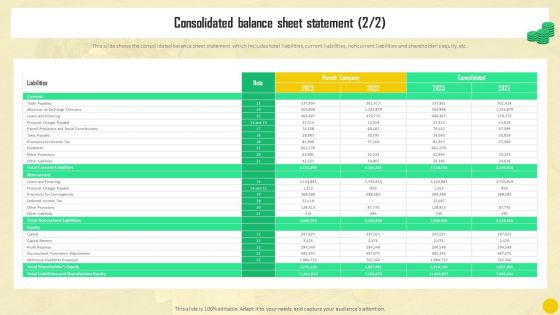 Financial Reporting To Analyze Consolidated Balance Sheet Statement Elements PDF