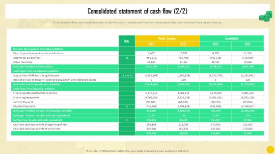 Financial Reporting To Analyze Consolidated Statement Of Cash Flow Diagrams PDF