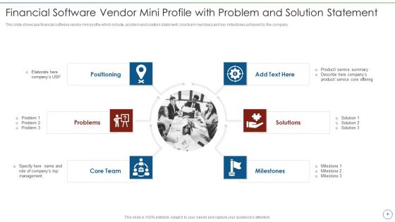 Financial Software Supplier Brief Profiles Ppt PowerPoint Presentation Complete Deck With Slides
