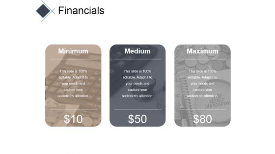 Financials Ppt PowerPoint Presentation Infographics Outfit