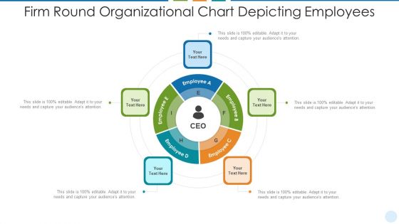 Firm Round Organizational Chart Depicting Employees Sample PDF