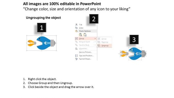 Fish Shape Bulb Design Powerpoint Templates
