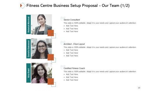 Fitness Centre Business Setup Proposal Ppt PowerPoint Presentation Complete Deck With Slides