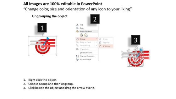 Five Arrow Steps For Target Planning Powerpoint Template
