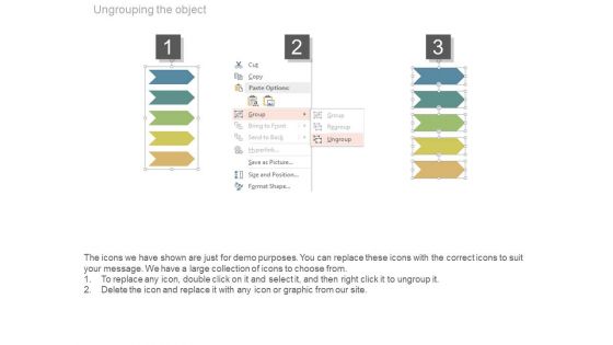 Five Arrow Tags For Accounting Debits And Credits Powerpoint Slides