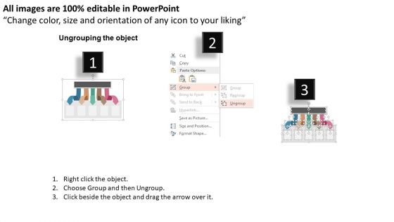 Five Arrows To Visual Information Display Powerpoint Templates