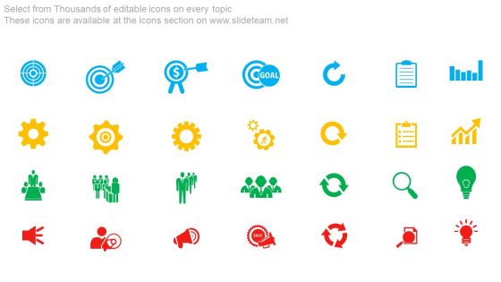 Five Arrows With Icons To Present Business Agenda Powerpoint Slides