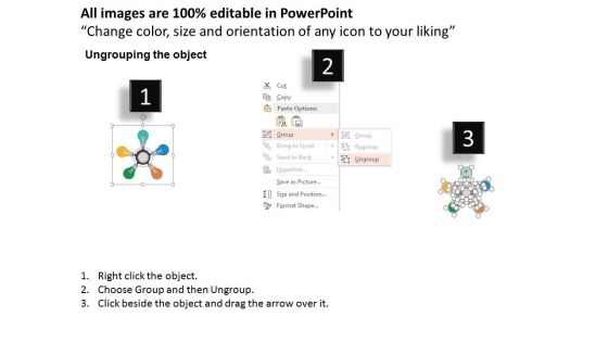 Five Bulbs In Circular Flow Powerpoint Templates