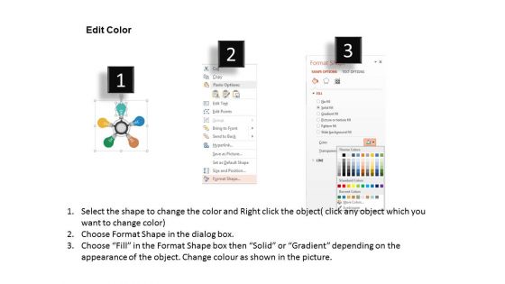 Five Bulbs In Circular Flow Powerpoint Templates