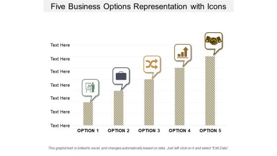Five Business Options Representation With Icons Ppt Powerpoint Presentation Portfolio Aids