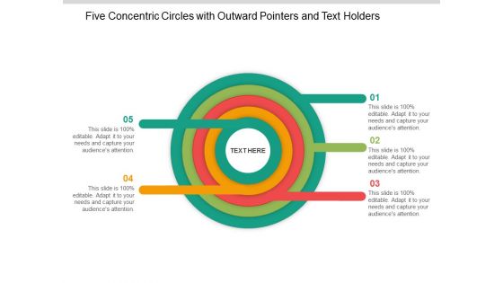 Five Concentric Circles With Outward Pointers And Text Holders Ppt Powerpoint Presentation Ideas Picture