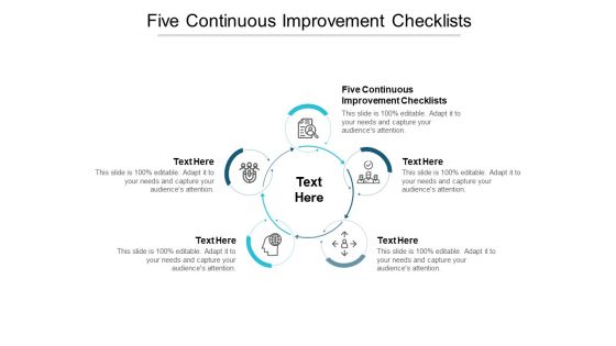 Five Continuous Improvement Checklists Ppt PowerPoint Presentation Show Examples Cpb