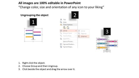 Five Directional Arrows Signboard Layout Powerpoint Template