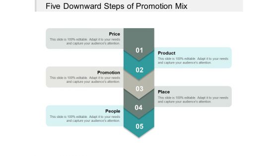 Five Downward Steps Of Promotion Mix Ppt Powerpoint Presentation Professional Background Image