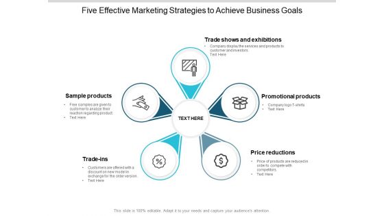 Five Effective Marketing Strategies To Achieve Business Goals Ppt PowerPoint Presentation Icon Templates