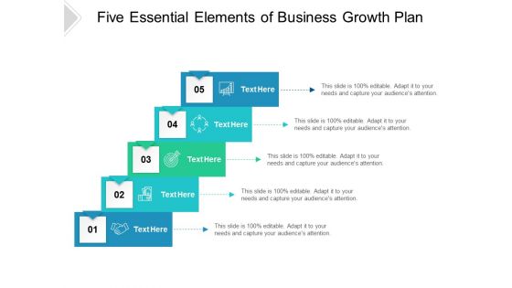 Five Essential Elements Of Business Growth Plan Ppt PowerPoint Presentation Model Backgrounds