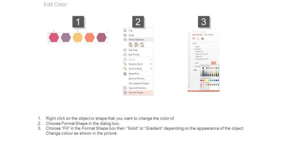 Five Hexagons For Marketing Plan Powerpoint Template