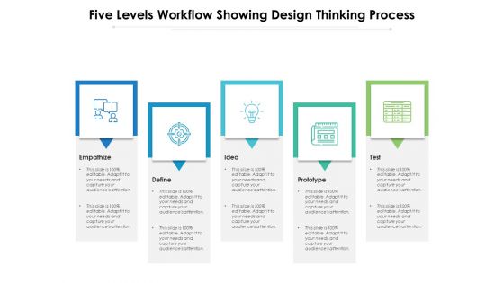 Five Levels Workflow Showing Design Thinking Process Ppt PowerPoint Presentation Gallery Guidelines PDF Five Levels Workflow Showing Design Thinking Process Ppt PowerPoint Presentation Gallery Guidelines PDF