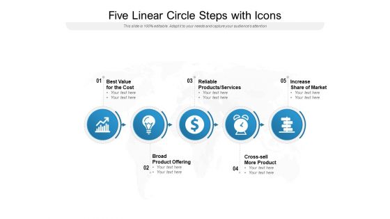 Five Linear Circle Steps With Icons Ppt PowerPoint Presentation Summary Visuals Five Linear Circle Steps With Icons Ppt PowerPoint Presentation Summary Visuals