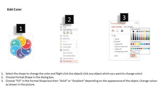 Five Overlapping Circles With Icons Powerpoint Template