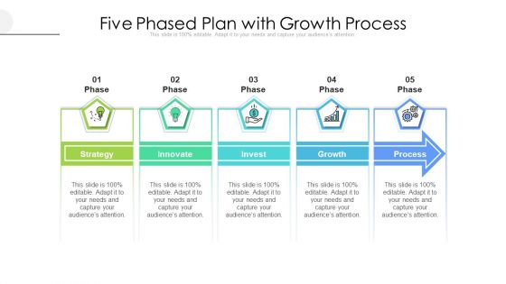 Five Phased Plan With Growth Process Ppt PowerPoint Presentation File Topics PDF