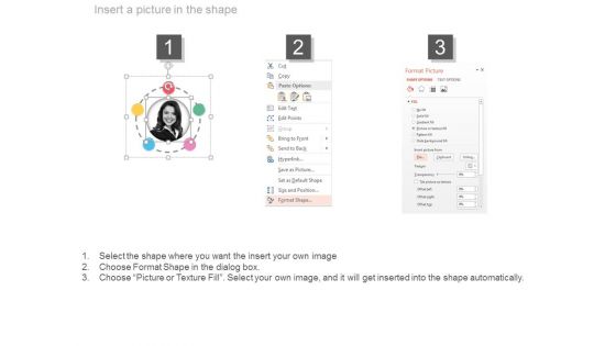 Five Points Introduction Of Team Member Powerpoint Slides