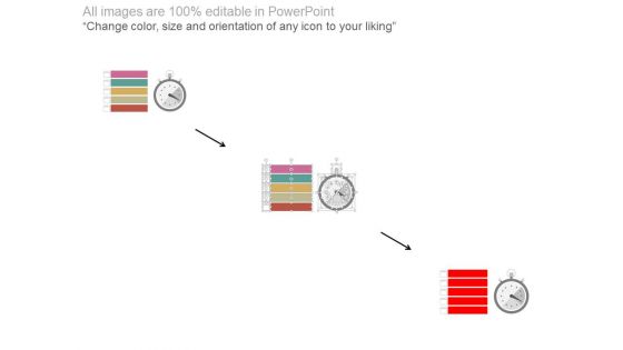 Five Points List With Stopwatch Powerpoint Slides