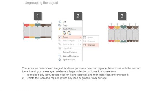 Five Sequential Text Boxes For Information Display Powerpoint Slides