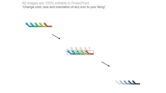 Five Slanting Arrows Process Flow Diagram Powerpoint Template
