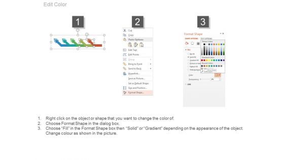 Five Slanting Arrows Process Flow Diagram Powerpoint Template