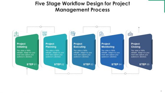 Five Stage Workflow Design Financial Planning Ppt PowerPoint Presentation Complete Deck With Slides