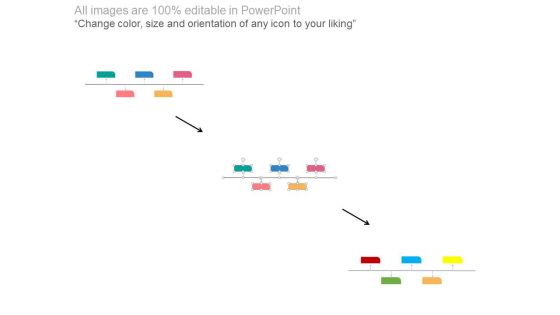Five Staged Annual Report With Year Based Tags Powerpoint Slides