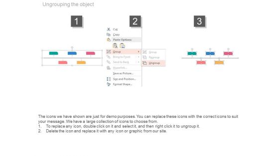 Five Staged Annual Report With Year Based Tags Powerpoint Slides