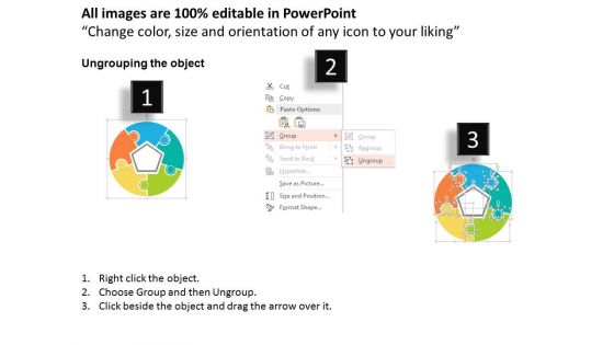 Five Staged Circle Business Process Diagram Powerpoint Template