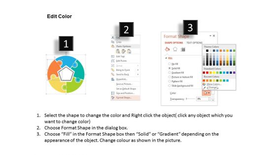 Five Staged Circle Business Process Diagram Powerpoint Template