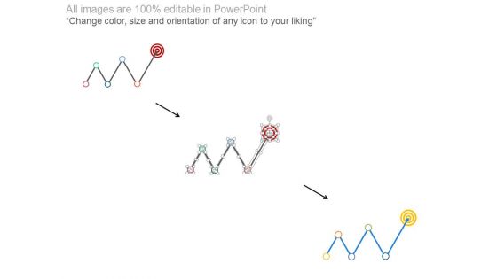 Five Staged Sequential Timeline For Target Achievement Powerpoint Slides