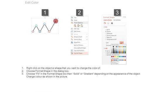 Five Staged Sequential Timeline For Target Achievement Powerpoint Slides
